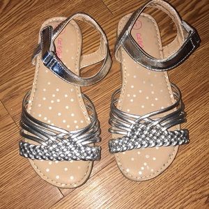 Silver Cat & Jack Sandals Size 1